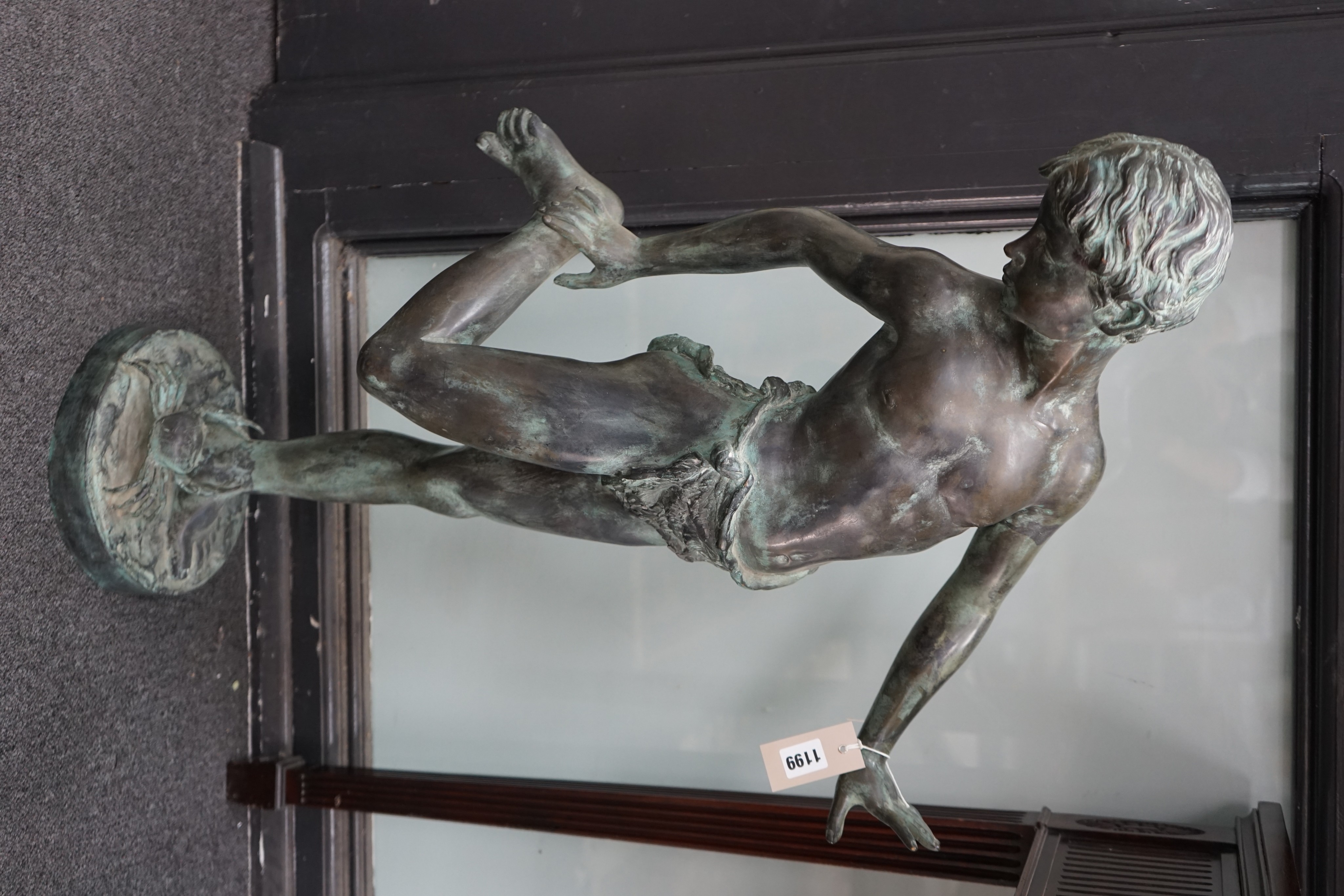 After De Lotto - a contemporary bronze of a boy, 'il Granchio' height 89cm